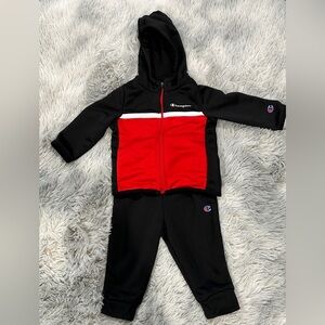 Champion Kids' Black and Red Hoodie Set